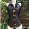 Women's Steampunk Gothic Rock Retro Halter Spiral Steel Boned Vest Corset Top Brown by JackyStyle steampunk buy now online