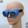 Hi Tek handmade Victorian steampunk motor biker blue white aviator retro Harley sci fi cosplay futuristic Goggles mask headpiece gothic by AlexanderHiTek steampunk buy now online