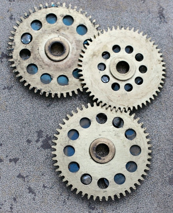 Vintage clock brass gears -- set of 3 -- D11 by timemill steampunk buy now online