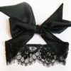 NATALIA Black silk Lace Eye mask and silk bow ties, Halloween costum by Lalilouche steampunk buy now online