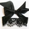 NATALIA Black silk Lace Eye mask and silk bow ties, Halloween costum by Lalilouche steampunk buy now online NATALIA Black silk Lace Eye mask and silk bow ties, Halloween costum by Lalilouche steampunk buy now online