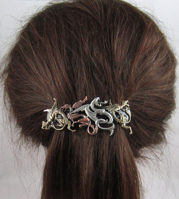 DRAGONS FRENCH BARRETTE 80mm- Dragon- Game of Thrones- Hair Clips- Hair Accessories by PINSwithPERSONALITY steampunk buy now online