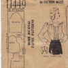 1940s Back Buttoned Blouse Pattern Home Journal 11449 Vintage Sewing Pattern Bust 36 inches UNUSED Factory Folded by allthepreciousthings steampunk buy now online