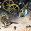 Nuts & Bolts: Fine Art Watercolour Bird Print by ClockworkArtShop steampunk buy now online