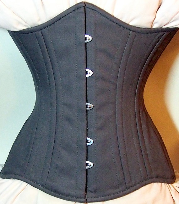 Real double row steel boned underbust corset from cotton. Waist training fitness edition. Regular sizes on stock sale! by Corsettery steampunk buy now online