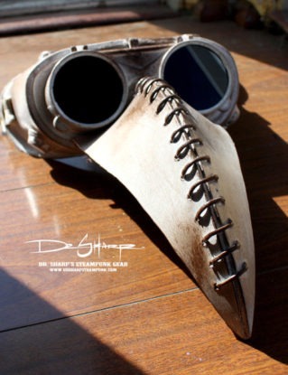 Plague Doctor's Mask (Tarnished White) by Dr. Sharp by DrSharpSteampunkGear steampunk buy now online
