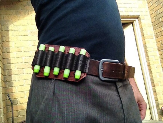 Leather Spare Nerf Dart Pouch by ArtisanLeatherCrafts steampunk buy now online