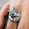 Fairy steampunk ring, steampunk ring, swarovski ring by DreamCloudJewelry steampunk buy now online