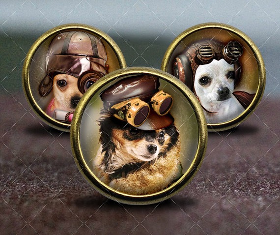 Steampunk Cihuahua / DOG / Vintage Bronze Dresser knobs cabinet Dresser Knobs pull / Furniture Knobs by GibbsHouse steampunk buy now online