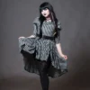 Goth Doll Striped Dress - Cowl Hooded Hi-Low Gothic Alternative Clothing - Petite to Plus size - Custom to Order - XXS-5XL by KMKDesignsllc steampunk buy now online Goth Doll Striped Dress - Cowl Hooded Hi-Low Gothic Alternative Clothing - Petite to Plus size - Custom to Order - XXS-5XL by KMKDesignsllc steampunk buy now online