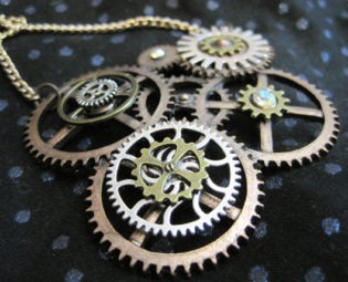 Steampunk Gears Necklace by AFriendsPlace steampunk buy now online