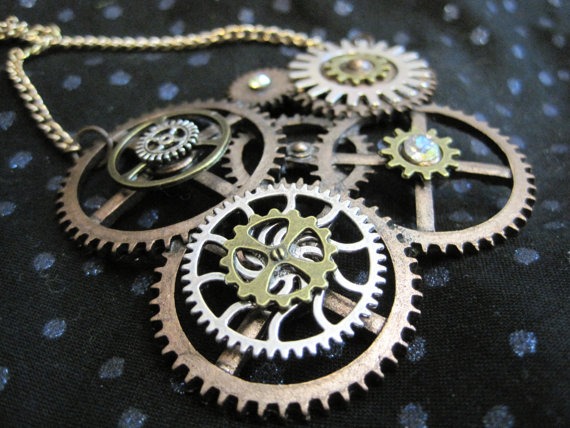 Steampunk Gears Necklace by AFriendsPlace steampunk buy now online