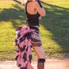 Steampunk Pink and Grey Ruffle Bustle, Steampunk Tattered Ruffle Belt Bustle,Sexy Costume,Burning Man Style,Cosplay Costume,Victorian Bustle by gypsecouture steampunk buy now online