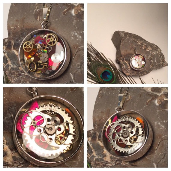 29mm Steampunk Ammolite 3D Resin pendant by PureStephanie steampunk buy now online