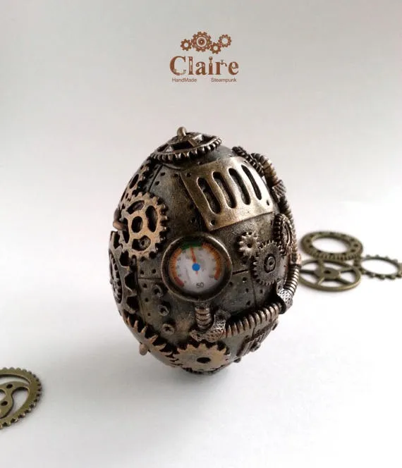 Steampunk Easter Egg. Easter Decor. Bronze Egg. Steampunk Decor. Home Decor. Easter Party. Party Decor. Holiday Decor. Easter Gift. Gears by JewelryClaire steampunk buy now online