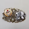 Steampunk jewelry. Stempunk elephant heart and gear brooch. by slotzkin steampunk buy now online