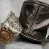 Unique Leather "Mini-Mad" Top Hat - Hat Band Doubles as a Collar by CCGuice steampunk buy now online