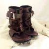 Chocolate Brown Shin High Indie Moccasin With Buckles Hand Stitched Soft Bullhide Leather Upper With A Durable VIBRAM Sole / Renaissance by TreadLightGear steampunk buy now online