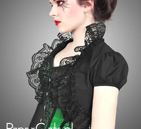 Black lace bolero victorian goth pin up by PaperCatsPL steampunk buy now online