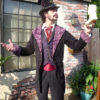 Black Ultra suede and Purple Tapestry Swallowtail Steampunk Frock Cutaway Wedding Coat, Waistcoat, Shirt, 6 Button Trousers and Cravat by dashandbag steampunk buy now online