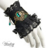 Little green Victorian cuff - Fantasy cuff with a beautiful cameo frame and green glass crystals, Nature inspired fashion, Spring cosplay by Vilindery steampunk buy now online