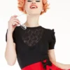 Scarlet lace, short sleeve top by BonsaiKittenclothing steampunk buy now online