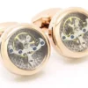 Rose Gold & Carbon fibre tourbillon cufflinks. by HenrySalisbury steampunk buy now online