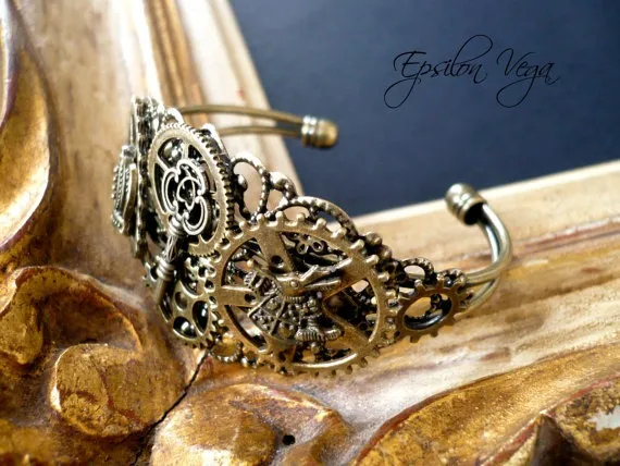 Steampunk Alice in Wonderland bracelet by Epsilonvega steampunk buy now online