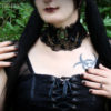 Set: Absinthe Gothic Lace Choker and Wrist Cuffs / Emerald Green Goth Lolita Steampunk Necklace with Elegant Wrist Cuffs Victorian by PreciousRemains steampunk buy now online