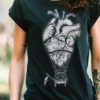 women's tshirt, Anatomical heart shirt, hot air balloon t-shirt, steampunk clothing, alternative clothing, medical oddities, girlfriend gift by hardtimesdesign steampunk buy now online