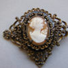 Filigree Carved Shell Cameo Collar Brooch Pin by WhimsicalFig steampunk buy now online