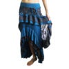 Blue Double Lace Ruffled Asymmetric Festival Pixie Hippy Belly Dance Barlesque Maxi Skirt by MetalgirlCrafts steampunk buy now online