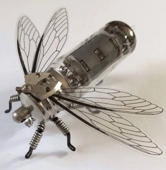 Steampunk brooch - Insect Vacuum Tube Brooch - OOAK Unique Steampunk Steam Punk Clockwork Jewelry by spankyspanglerdesign steampunk buy now online