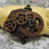 Steampunk Brooch Pin Badge Hat Pin Lapel Pin Shawl Pin Copper Brass Compass Gears by Scarletrabbit steampunk buy now online