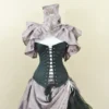SALE Black Cotton Overbust Lace Front and Back Corset-to fit 29-32" natural waist by AliceAndWillow steampunk buy now online