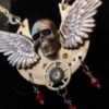 Gothic Macabre Winged Skull Vintage Steampunk Pocket Watch Necklace by ArtifactsNRelics steampunk buy now online