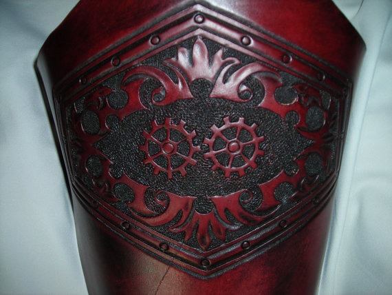 Leather Bracers Steampunk design by RenManLeather steampunk buy now online