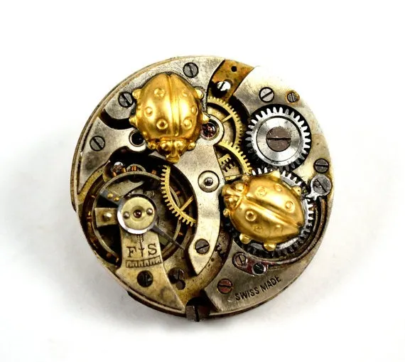 Steampunk Ladybug Pin, Ladybug Brooch, Steampunk Tie Pin, Tie Tack by Chanchala steampunk buy now online