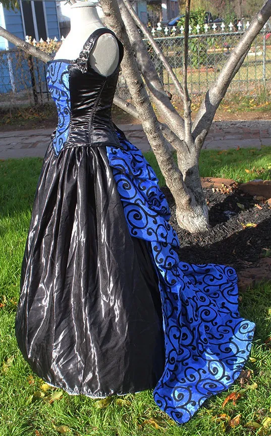 Victorian Dress Swirling Through Time Bustle Corset Steel Boned Custom Sized Steampunk Goth by TracyMichelleCouture steampunk buy now online