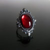 Victorian gothic ring - Ruby red ornate filigree steampunk ring - adjustable SINISTRA ring by DarkEleganceDesigns steampunk buy now online