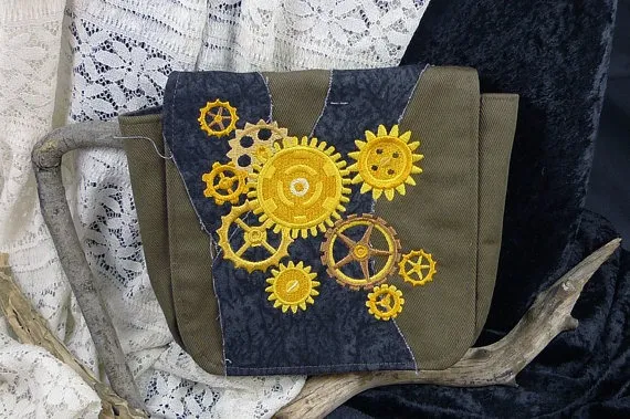 Steampunk Gears Belt Pouch by CatJesterStitchery steampunk buy now online