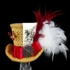 White Rabbit Illustration Red and Gold Steampunk Large Mini Top Hat Fascinator, Alice in Wonderland, Mad Hatter Tea Party, Derby Hat by TheWeeHatter steampunk buy now online White Rabbit Illustration Red and Gold Steampunk Large Mini Top Hat Fascinator, Alice in Wonderland, Mad Hatter Tea Party, Derby Hat by TheWeeHatter steampunk buy now online