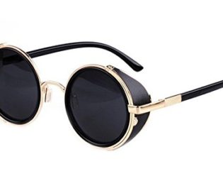 FINEJO 80's Vintage Style Classic Round Steampunk Sunglasses steampunk buy now online