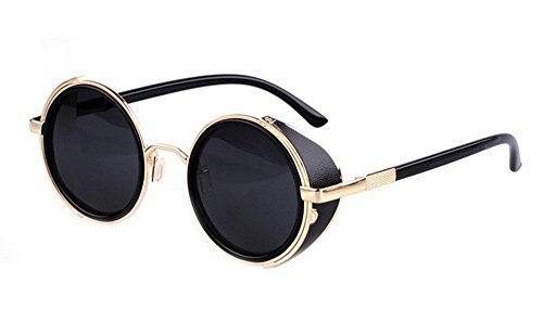 FINEJO 80's Vintage Style Classic Round Steampunk Sunglasses steampunk buy now online
