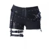 Gothic Steampunk Shorts with Studs and Buckles Black - Black - 12 steampunk buy now online Gothic Steampunk Shorts with Studs and Buckles Black - Black - 12 steampunk buy now online