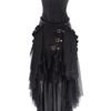 Women's Steampunk Skirt Long Ruched Taffeta Cosplay Costume Black L steampunk buy now online