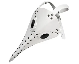 XY Fancy Cosplay Plague Doctor Mask Props Steampunk Costume PU Leather White steampunk buy now online