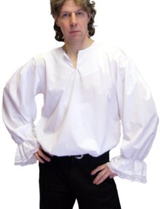 MEDIEVAL-LARP-SCA-RE ENACTMENT-ROLE PLAY-STEAMPUNK-GOTHIC-WHITE FRILL SHIRT XXL ADULT steampunk buy now online