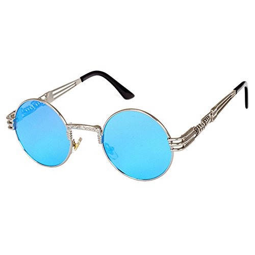 hibote Mens Womens Steampunk Sunglasses Punk Rock Round Sunglasses C11 steampunk buy now online