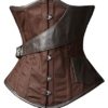 Camellias Brown Underbust Steampunk Airship Waist Training Corset, UK-SZ1868-Brown-3XL steampunk buy now online